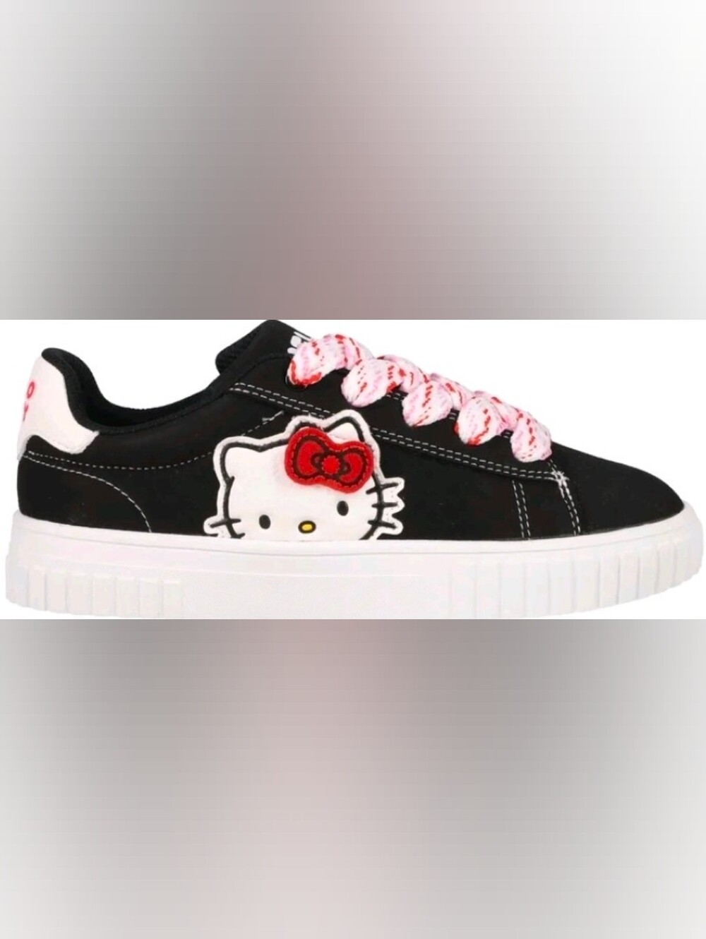 Hello Kitty Black Sneakers with Pink Accents